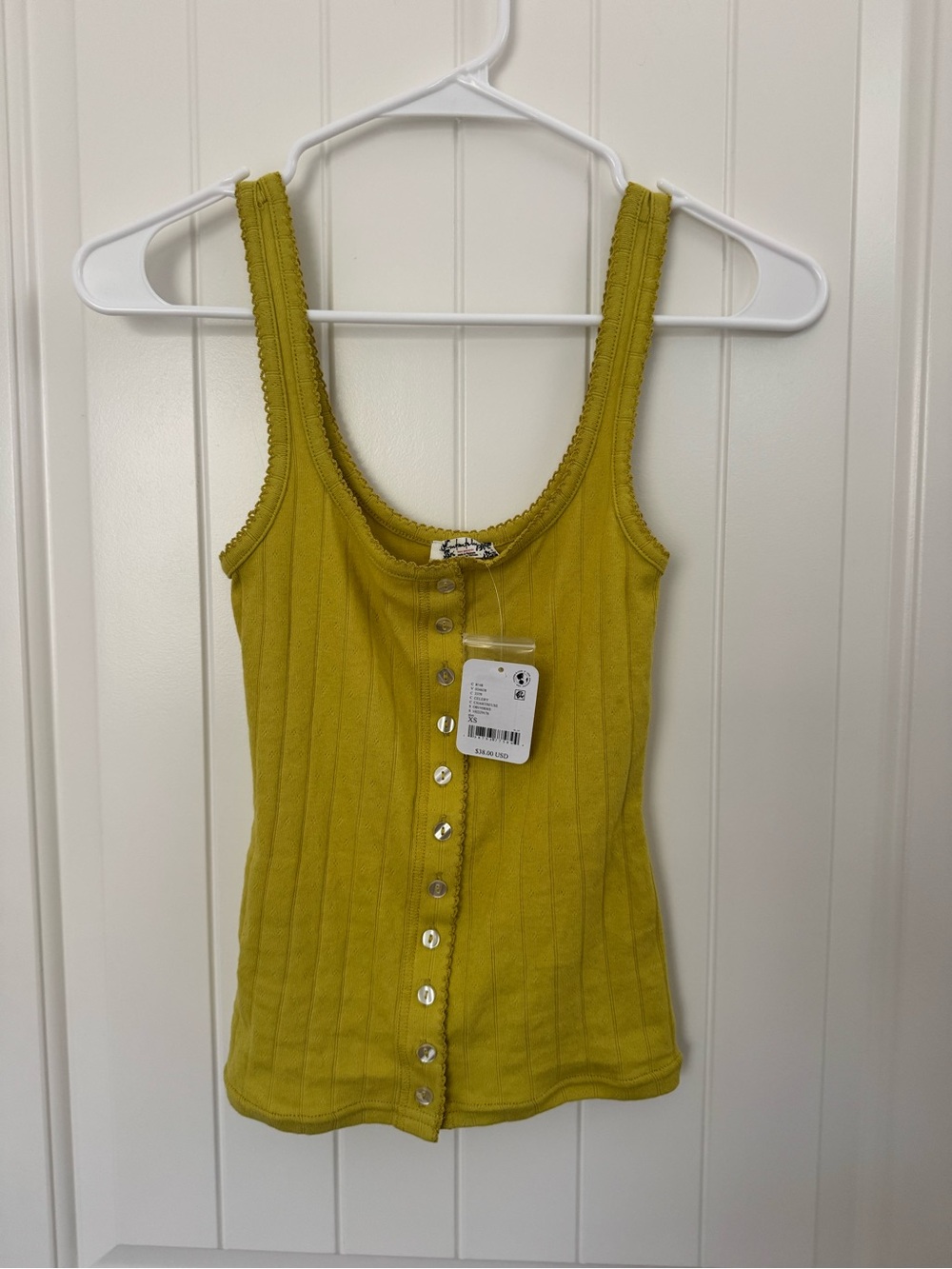Free People End Game Pointelle Tank NWT size XS